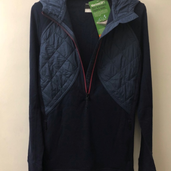 ICEBREAKER Merino Women’s Half-Zip Hooded Pull-Over Winter Jacket (NEW!) - Picture 3 of 5